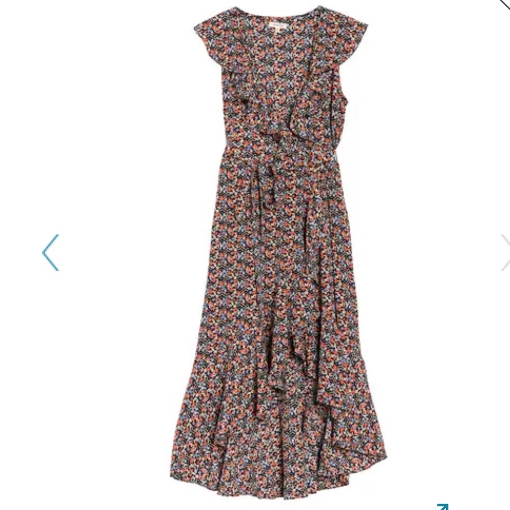 👗 Ruffle Midi Wrap Dress